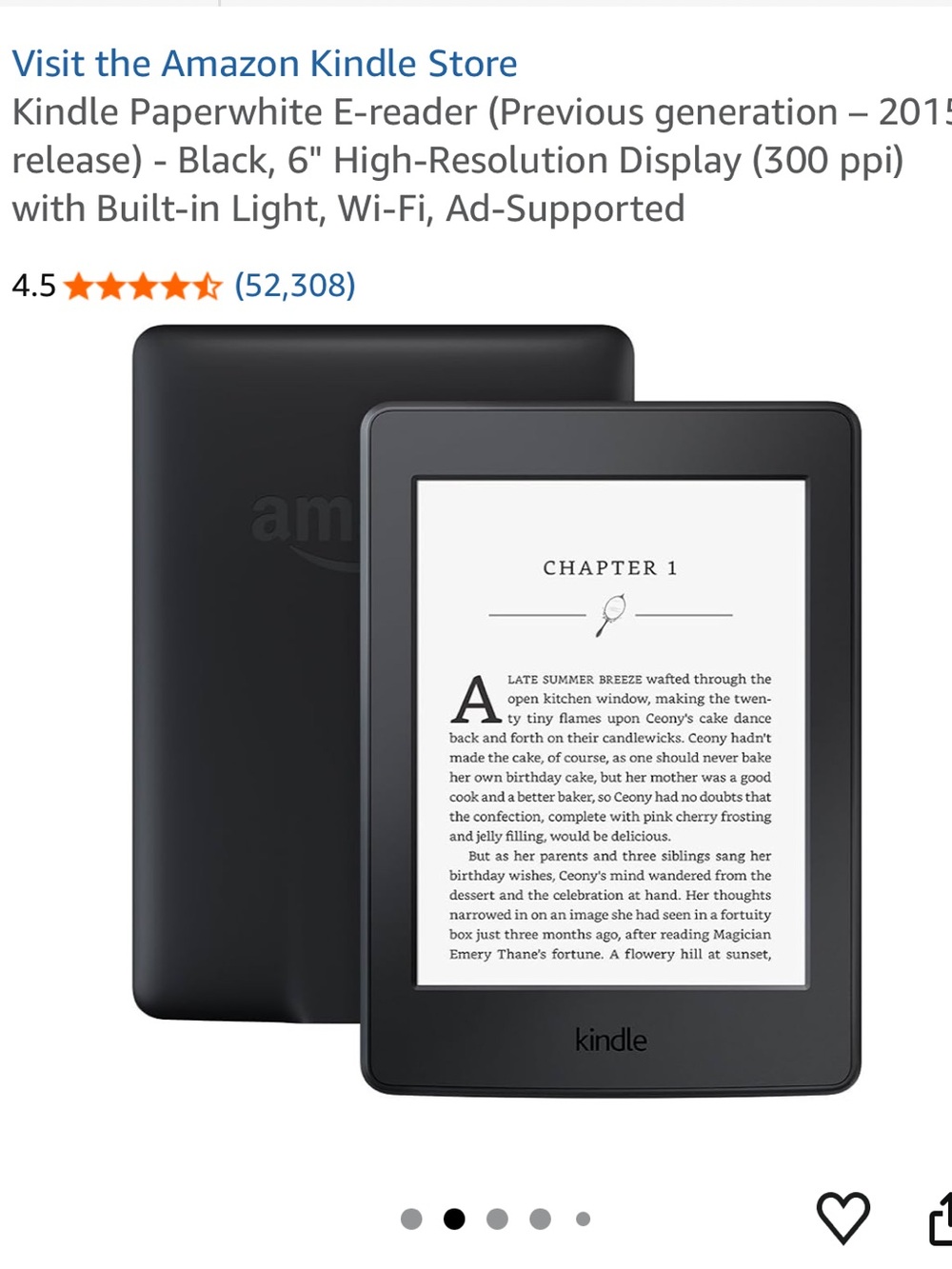 Kindle Paperweight 2015 Black 6”